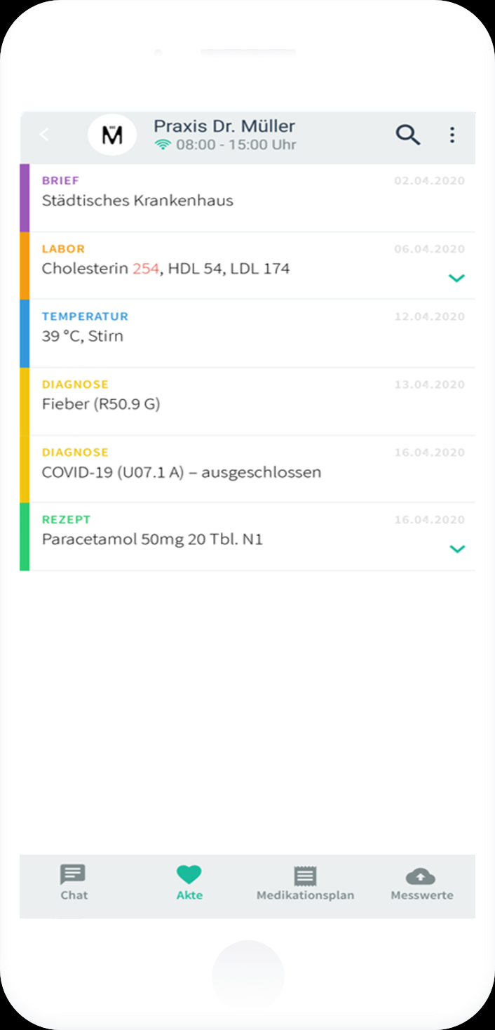 PatMed App auf dem Smartphone